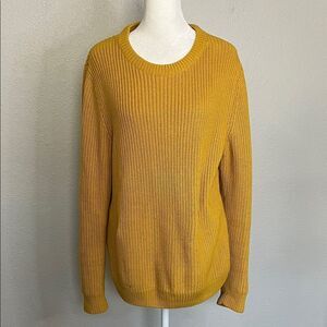 Folk Crewneck Cable Knit Sweater Yellow Size 2